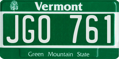 VT license plate JGO761