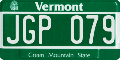 VT license plate JGP079