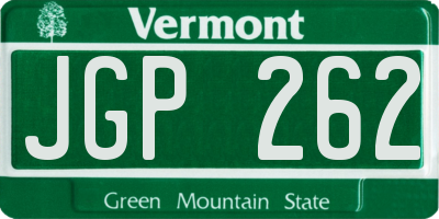 VT license plate JGP262