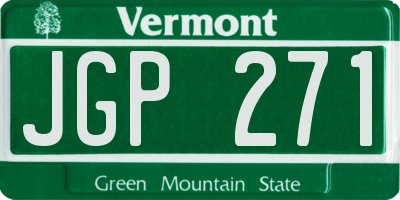 VT license plate JGP271