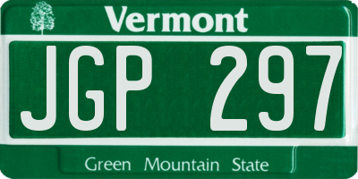 VT license plate JGP297