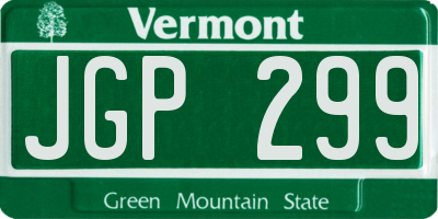 VT license plate JGP299