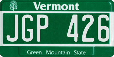 VT license plate JGP426