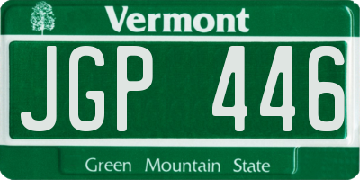 VT license plate JGP446