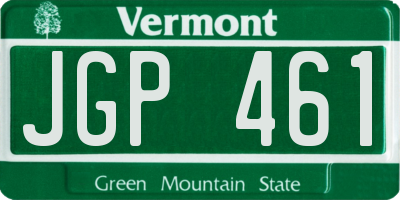 VT license plate JGP461