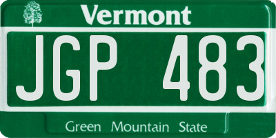 VT license plate JGP483