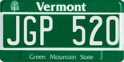 VT license plate JGP520