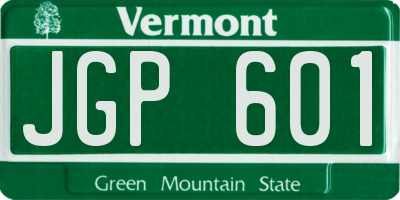 VT license plate JGP601
