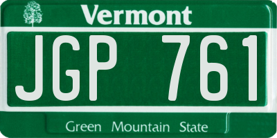 VT license plate JGP761
