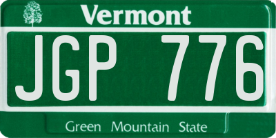 VT license plate JGP776