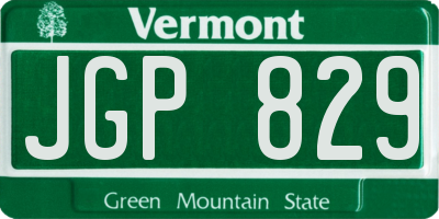 VT license plate JGP829