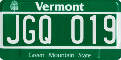 VT license plate JGQ019