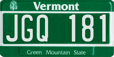VT license plate JGQ181