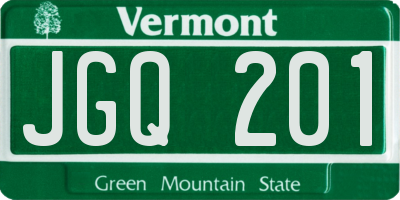 VT license plate JGQ201