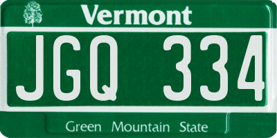VT license plate JGQ334