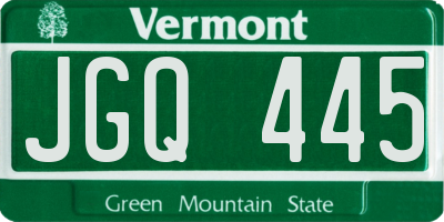 VT license plate JGQ445