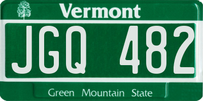 VT license plate JGQ482