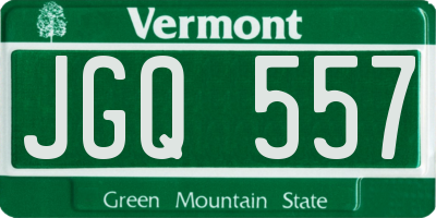 VT license plate JGQ557