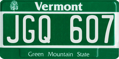 VT license plate JGQ607