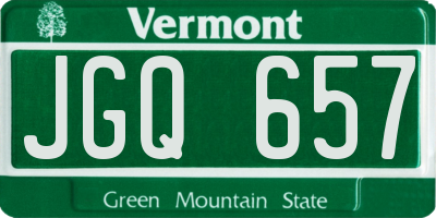VT license plate JGQ657