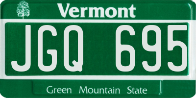 VT license plate JGQ695