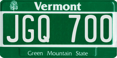 VT license plate JGQ700