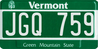 VT license plate JGQ759