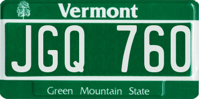 VT license plate JGQ760
