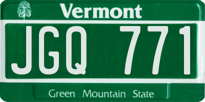 VT license plate JGQ771