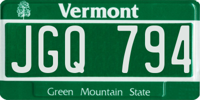 VT license plate JGQ794