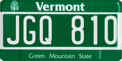 VT license plate JGQ810