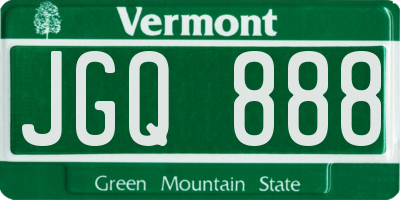 VT license plate JGQ888
