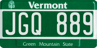 VT license plate JGQ889
