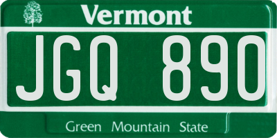 VT license plate JGQ890