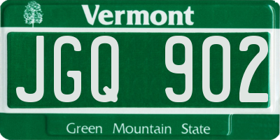 VT license plate JGQ902