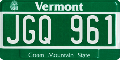 VT license plate JGQ961