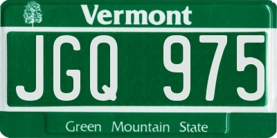 VT license plate JGQ975