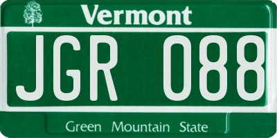 VT license plate JGR088