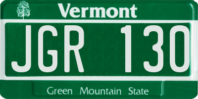VT license plate JGR130