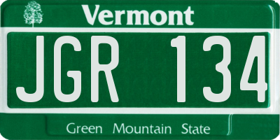 VT license plate JGR134