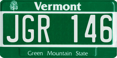 VT license plate JGR146