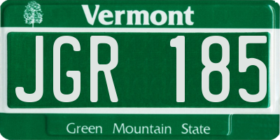 VT license plate JGR185