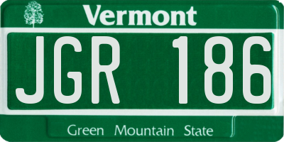 VT license plate JGR186
