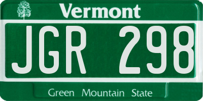 VT license plate JGR298
