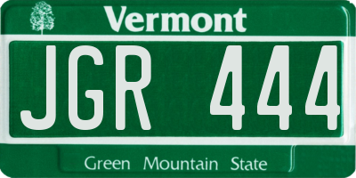 VT license plate JGR444