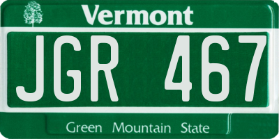 VT license plate JGR467