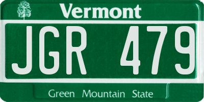 VT license plate JGR479