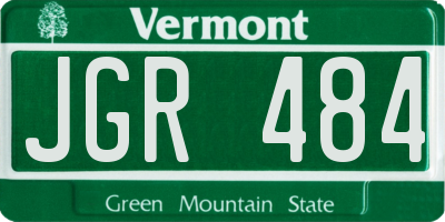 VT license plate JGR484