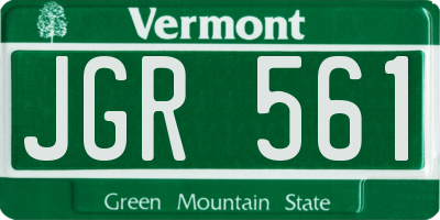 VT license plate JGR561