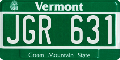 VT license plate JGR631